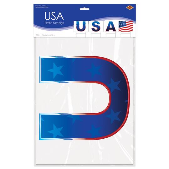 Beistle 11.5" x 6ft. USA Plastic Yard Sign Set